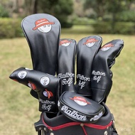 Golf Wood Cover Malbon Bucket No. 1 Wood Iron Wood Club Head Protective Cover Semicircle Straight Pu