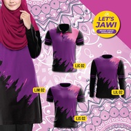 XS-8XL JERSEY MUSLIMAH COUPLE JERSI PURPLE BLACK UNGGU HITAM