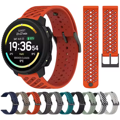 22mm Wristband For Suunto Vertical 2/RACE 2 S/Run/OceanTwo-Tone Silicone Strap For Suunto 5 9 Peak P