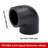 Black PE Hot Melt Adapter Pipe Fittings Straight Elbow Connector Water Pipe