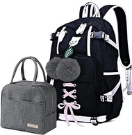 Kids Backpack for Girls School Bag Children Bookbag Casual Daypack with Lunch bag Set