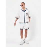 ชุดกีฬาหวนกลับยุค คู่สั้น แจ็คเก็ตแขนสั้นสไตล์เบสบอล กางเกงขาสั้น สองชิ้น วอร์ซิตี้ กีฬาฤดูร้อน เรือ