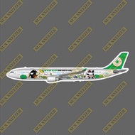 EVA Airlines Cool Penguin Outing Aircraft A330-300 Realistic Civil 3M Sticker Size 165mm