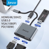 Jasoz 3 in 1 USB C Hub converter ตัวแปลง to 4K HDMI USB3.0 Type C Adapter For Monitor Laptop Macbook