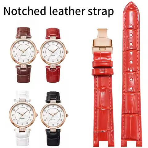 18*11mm 22*13mmNotched leather Strap for GC Rossini PASHA DE CARTIER men's and women's special notch