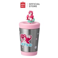 MINISO Disney Pixar Lotso Strawberry Bear Straw Steel Cup 400mL Three Eyes Alien Water Bottle Sulliv