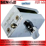 GLASS DOOR LOCK DEKKSON INDICATOR IL 8620 CP GLASS SLOT LOCK INDICATOR TYPE THUMBTRUN DEKSON SINGLE 