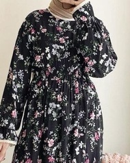 TERMURAH !! DAHLIA Dress Gamis Busana Baju Dress Setelan Muslim Syari Dewasa Murah Terbaru Panjang M
