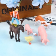 DELMER Figurines Sheep Duck Farmland Worker Home Decor Crafts DIY Accessories Fairy Garden Ornaments