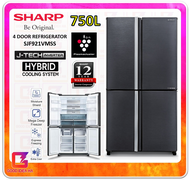 【BEST PRICE】Sharp 750L J-Tech Inverter 4 Door Refrigerator SJF921VMSS