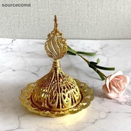 [SOURC] Incense Burner Hollow Golden Tower Oil Burner Arab Style Censer Holder For Home Hotel Incens