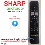 SHARP Android 4K TV Remote Control (VOICE Funtion) RC201 4TC55EK2X, 4TC50FJ1X, 4TC55FJ1X, 4TC65FJ1X,