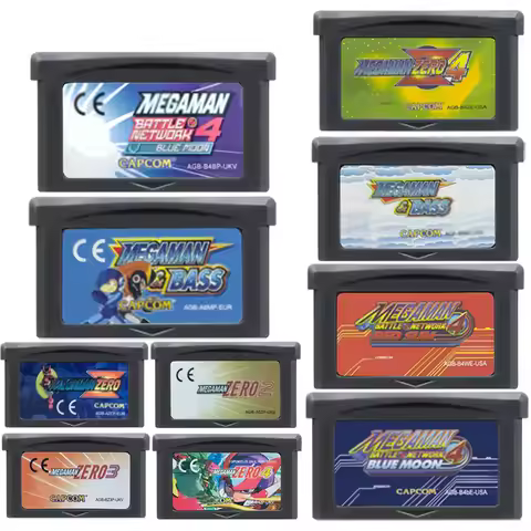GBA Game Cartridge MegaMan 32 Bit Video Game Console Card Megaman Zero 1-4 Megaman Red Sun Blue Moon