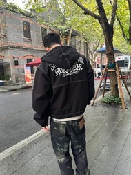 全新Stussy jacket 假日系列 刺繡字母口袋拉鍊連帽美式復古夾克棉外套 男女同款Stussy外套