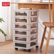HWHOME Office Drawer Storage Boxes Stationery A4 File Cosmetic Cabinet with Wheels
