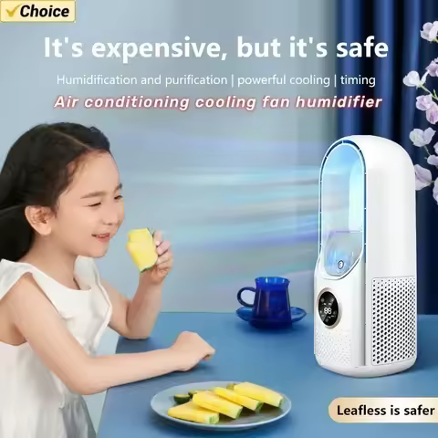 Portable Air Conditioning Fan USB Air Cooler Humidification Cooling 6 Speed Silent Timed Air Cooler 