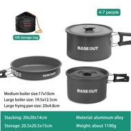 BASE OUT ตั้งแคมป์กลางแจ้งแบบพกพาอลูมิเนียมเครื่องครัวปิกนิก ส่งจากไทย