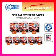 Original Osram Night Breaker Laser + 150% / 200% Brighter Bulb - 60/55w 12v H1 H4 H7 H3 H11 HB4 (Col