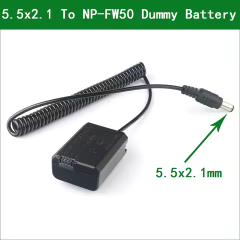 5.5x2.1 To AC-PW20 DC Coupler Power Connector NP-FW50 Dummy Battery for Sony a7 a7S a7R a7R II a7S I