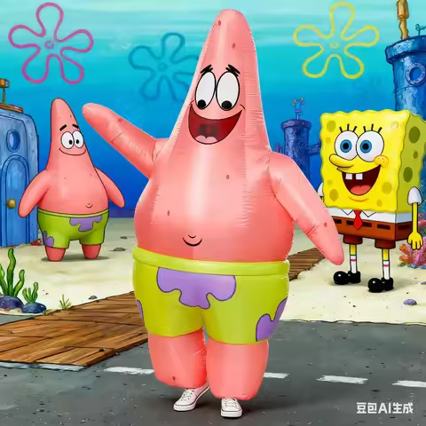 Anime character Patrick Star Cosplay costume one-piece Patrick Star inflatable suit Halloween theme 