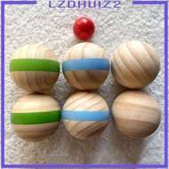 [Lzdhuiz2] 7 Piece Bocce Ball Set Sports Playground Balls Fun Games Durable Accessories Grass Wooden