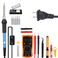 diymore หัวแร้ง 19 in1 ชุดเครื่องมือ 60W ปรับอุณหภูมิ การประสาน Gu-n มัลติมิเตอร์ ขาตั้งบัดกรีและเคล