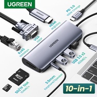 UGREEN USB C Hub 10 in 1 Type C Hub with Ethernet 4K USB C to HDMI VGA PD Power Delivery 3 USB 3.0 P