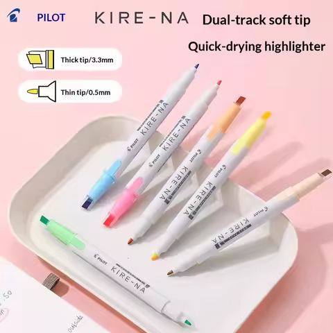 Japan PILOT Double Headed Highlighter Pen KIRE-NA Quick-drying Color Marker Limited Kawaii Stationer