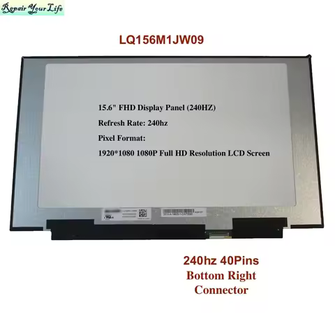 15.6 40Pins 240HZ Laptop LCD Screen LQ156M1JW09 NE156FHM-NZ1 For Acer Helios 300 PH315-53 FHD 1080 E
