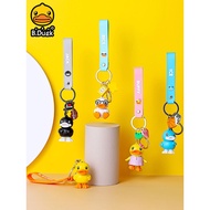 B.duck Little Yellow Duck Keychain Three-Dimensional Doll Backpack School Bag Hanging Cute Car Key Ring Cartoon