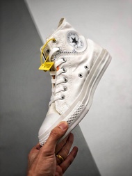 【Discount】 Converse Chuck All-Star ผู้ชาย/ผู้หญิงกีฬารองเท้าแฟชั่นรองเท้าผ้าใบสูงด้านบนสีขาวทั้งหมด