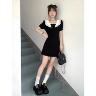 Zhu XIA cổ áo búp bê Đầm đen Váy Phong Cách Hepburn nữ Pháp