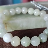 Natural Gelang Butiran Ice jadeite jade aceh dim 9 mm