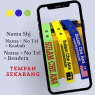 (BUTTON) Luggage Tag Embroidery Custom Pre Order - Bag Tag Bersulam Nama - Umrah * Haji * Travel ( T