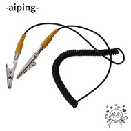 AIPING Coiled Cord, 2mm Black Anti-Static ESD Grounding Cable, Freedom From Tangles Male-to-Female P
