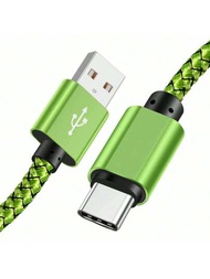 Usb C快速充電器線,usb A轉type C尼龍編織充電線usb Type C數據同步線,適用於iphone 15/15plus/15pro/15pro Max,三星galaxy A14 5g A13 A54 A53 S23 S22 Ultra S21 S20 A23 A24 A03s 7pro 6 Moto Android手機快速充電線