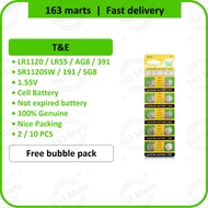 T&E Watch battery coin cell button jam bateri 1.55V LR1120 LR1121 AG8 391 LR55 SB-BS 609 G8A CA26