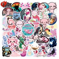 50 Sheets Axolotl Reptile Stickers Waterproof Luggage Notebook Skateboard Water Cup Stickers