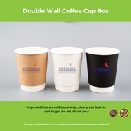 25pcs Double Wall Coffee Cup 8oz 12oz 16oz Disposable Paper Cup With Optional Lid