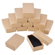 (OFNH) 72PCS Kraft Paper Box Small Kraft Paper Jewelry Box Handmade Cardboard Packing Box Wedding De