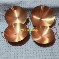 Frying Pan Rose Gold Electroplating Various Sizes 30cm 28cm 26cm 24cm 22cm/Gold Color Stainless Steel Ear Cauldron/Kwali Stainless Steel Yellow Arabic Thick/Katel Wok Gold