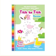 Buku Aktiviti Titik ke Titik (Dot to Dot) Sekolah Dengan Stiker Untuk Kanak Kanak