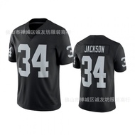 Ready Stock Fast ShippingNfl Rugby Jersey Jersey Raiders 34 Black Raiders Bo Jackson Jersey WE8Y