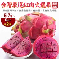 【旺城蔬果】2箱5斤±10% 台灣嚴選紅肉火龍果（5-7顆）（出貨區間3/20-8/31）_廠商直送