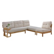 Free delivery 4 Seater L Shape Wooded Sofa Set (Removable Cover)