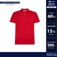 Tommy Hilfiger เสื้อโปโล ผู้ชาย รุ่น MW0MW32347 XLD - สีแดง ทรง Slim