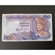 Malaysia Old Banknote RM 100 Aziz Taha Signed Prefix ZB ( High Grade)