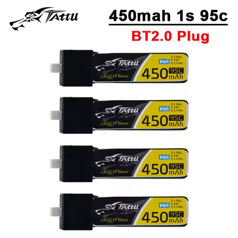 Original TATTU 95C 450mAh 3.8V LiPo Battery For RC Helicopter Quadcopter FPV Racing Drone Parts 1S B