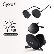 Cyxus Round Polarized Foldable Sunglasses for Women Men Folding Sun Glasses Metal Frame Eyeglasses 1