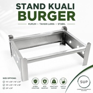 Stand Kuali Burger / Hot Plate Stand / Kaki Kuali Burger / Tapak Dapur Burger Segi Empat